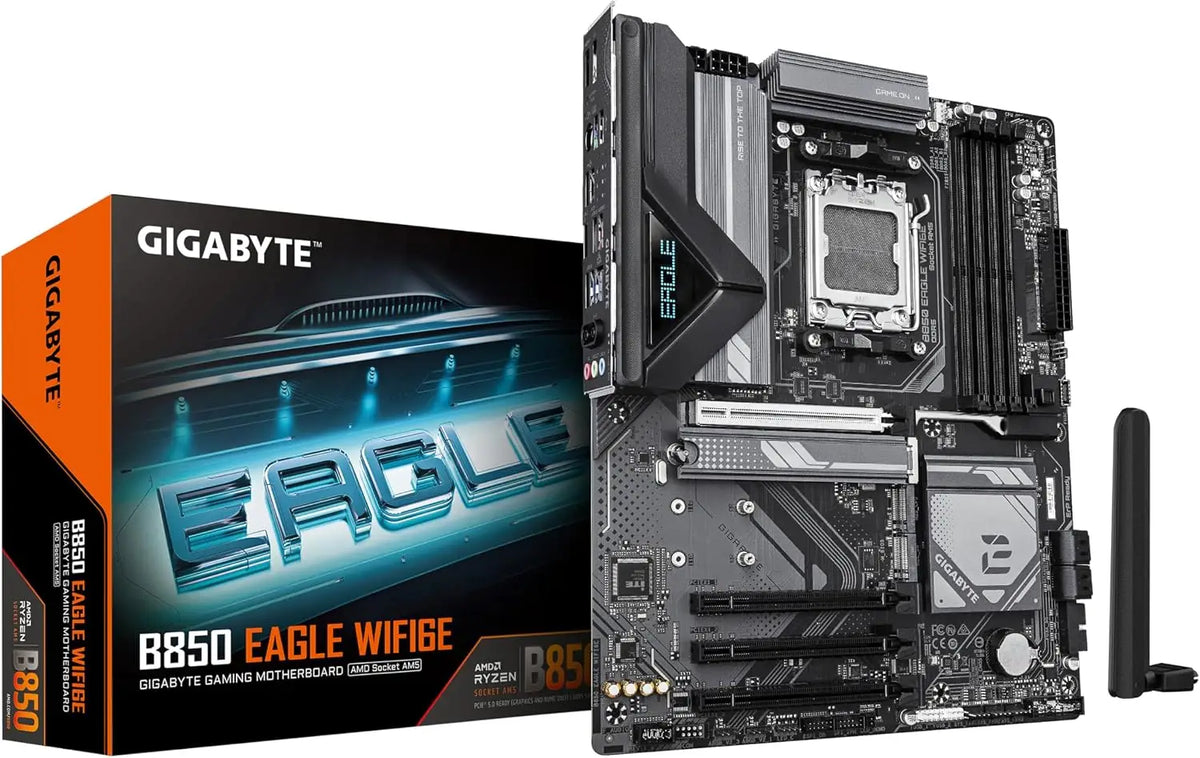 GIGABYTE B850 Eagle WIFI6E Motherboard - AMD Ryzen 9000 Series CPUs 8 + 2 + 2 Phase Digital VRM up to 8200MHz DDR5 (OC)