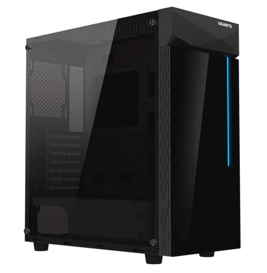 Gigabyte C200 RGB Tempered Glass ATX Mid-Tower PC Gaming Case 2x3.5’’ 2x2.5’’ 2xUSB3.0 Detachable Dust Filter Liquid