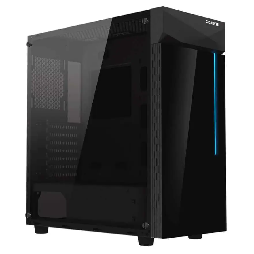 Gigabyte C200 RGB Tempered Glass ATX Mid-Tower PC Gaming Case 2x3.5’’ 2x2.5’’ 2xUSB3.0 Detachable Dust Filter Liquid