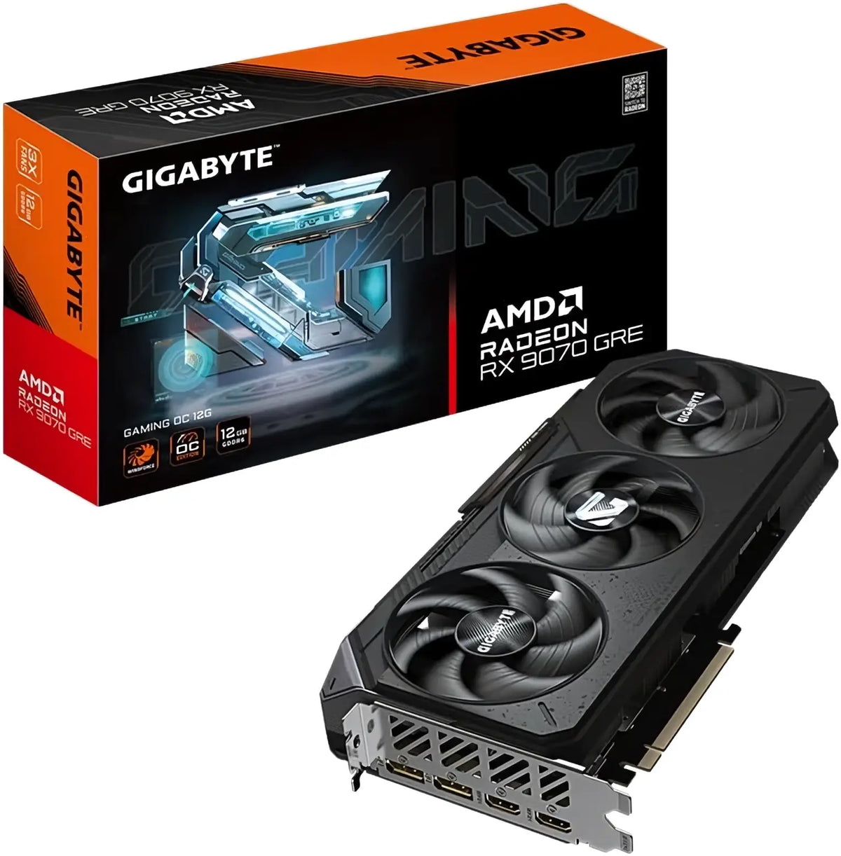 GIGABYTE Gaming Radeon RX 9070 GRE 12GB GDDR6 PCI Express 5.0 ATX Graphics Card GV-R907GREGAMING OC-12GD