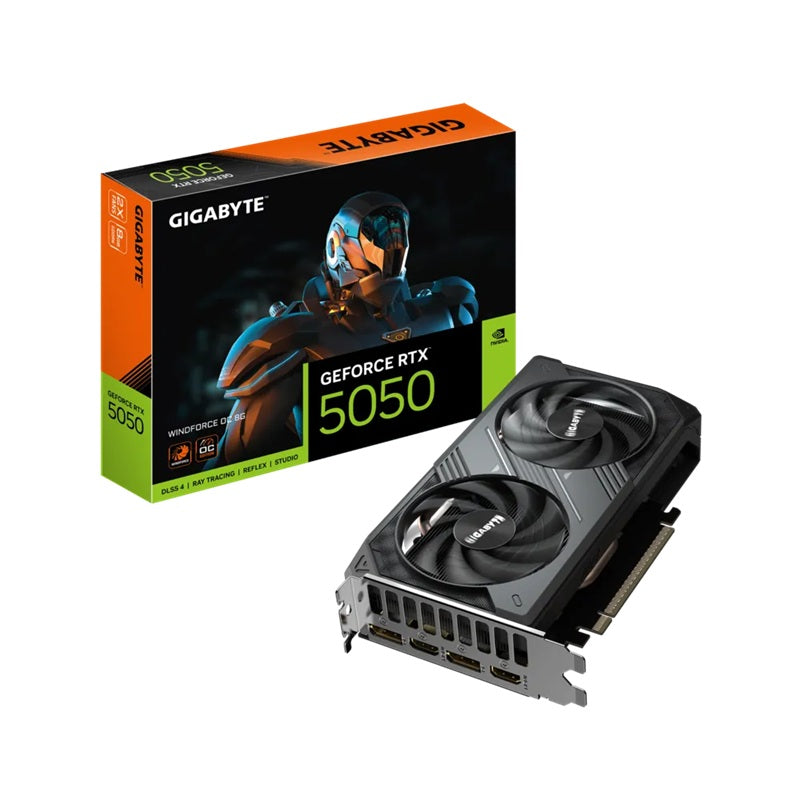 Gigabyte GeForce RTX™ 5050 WINDFORCE OC 8G 20 Gbps GDDR6 128 bit PCI-E 5.0 DirectX 12 API PSU 550W 8 Pin*1 DisplayPort
