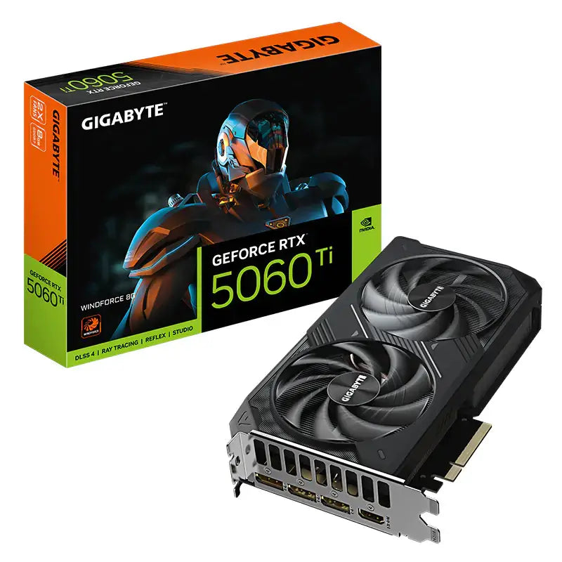 Gigabyte GeForce RTX™ 5060 Ti WINDFORCE 8G 2572 MHz CUDA TBD 28 Gbps GDDR7 128 bit PCI-E 5.0 PSU 650W DisplayPort 2.1b