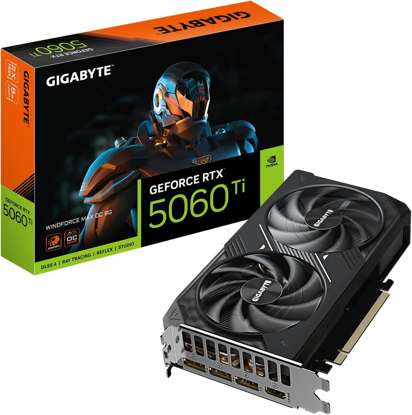 GIGABYTE GeForce RTX 5060 Ti WINDFORCE MAX OC 8G Graphics Card 8GB 128-bit GDDR7 PCIe 5.0 Cooling System GV-N506TWF2MAX