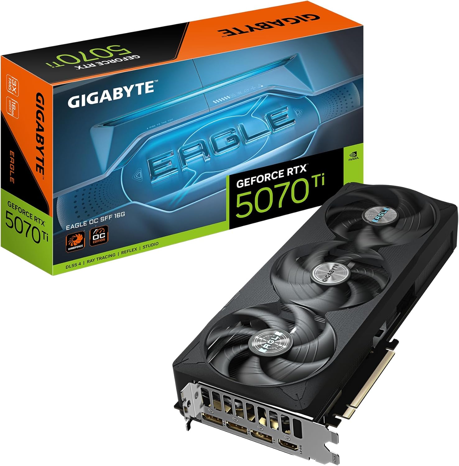 Gigabyte GeForce RTX 5070 Ti Eagle OC SFF 16G Graphics Card - 16GB GDDR7 256bit PCI-E 5.0 2542 MHz Core Clock 3 x DP