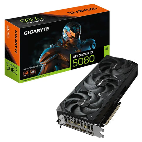 Gigabyte GeForce RTX 5080 WINDFORCE OC V2 SFF 16G GDDR7 Graphics Card Black