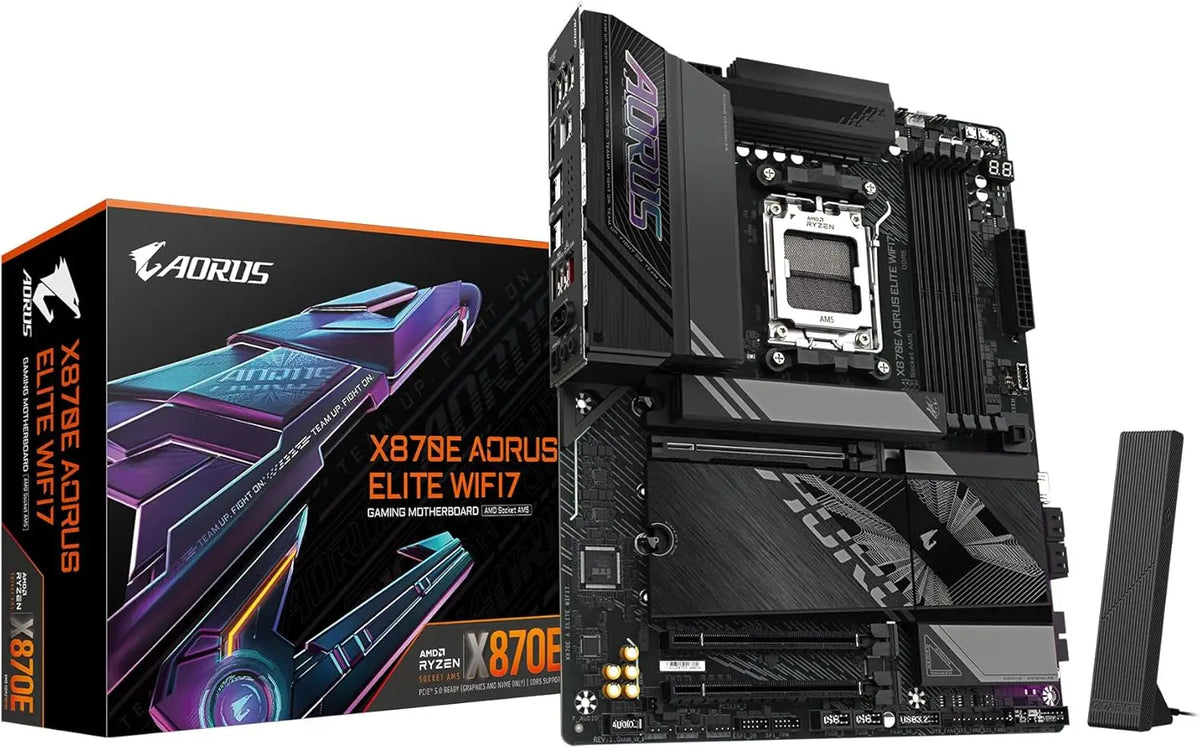 GIGABYTE X870E AORUS Elite WIFI7 AM5 LGA 1718 ATX DDR5 4X M.2 PCIe 5.0 USB4 Wi-Fi 7 2.5GbE LAN EZ-Latch Q-Flash