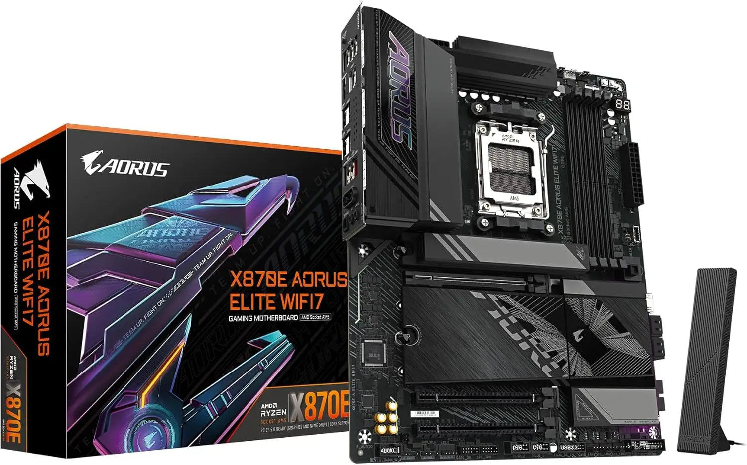 GIGABYTE X870E AORUS Elite WIFI7 AM5 LGA 1718 ATX DDR5 4X M.2 PCIe 5.0 USB4 Wi-Fi 7 2.5GbE LAN EZ-Latch Q-Flash