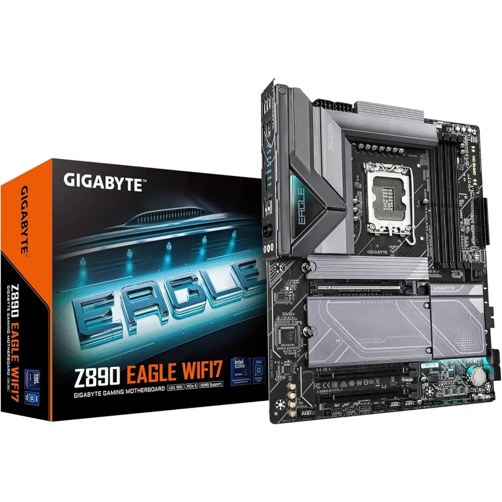 GIGABYTE Z890 Eagle WIFI7 Motherboard - Supports Intel Core Ultra (Series 2) CPUs 14 + 1 + 2 Phases VRM up to 8800MHz