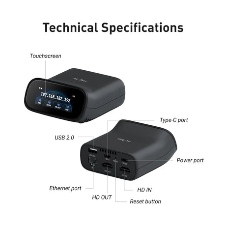 GL.iNet Comet Pro (GL-RM10) Remote KVM Over Wi-Fi,Dual Band Wi-Fi 6,4K@30Hz Passthrough,Touchscreen,32GB EMMC,Tailscale
