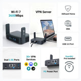 GL.iNet GL-BE3600 (Slate 7) Portable Travel Router Pocket Dual-Band Wi-Fi 7 2.5G VPN Routers WiFi for Public Computer