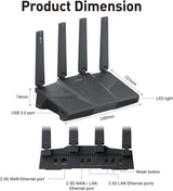 GL.iNet GL-BE6500 (Flint 3e) WiFi 7 Router High-Speed for Wireless Internet w/VPN 5 x 2.5G Ethernet Port Fiber Optic