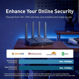 GL.iNet GL-BE6500 (Flint 3e) WiFi 7 Router High-Speed for Wireless Internet w/VPN 5 x 2.5G Ethernet Port Fiber Optic