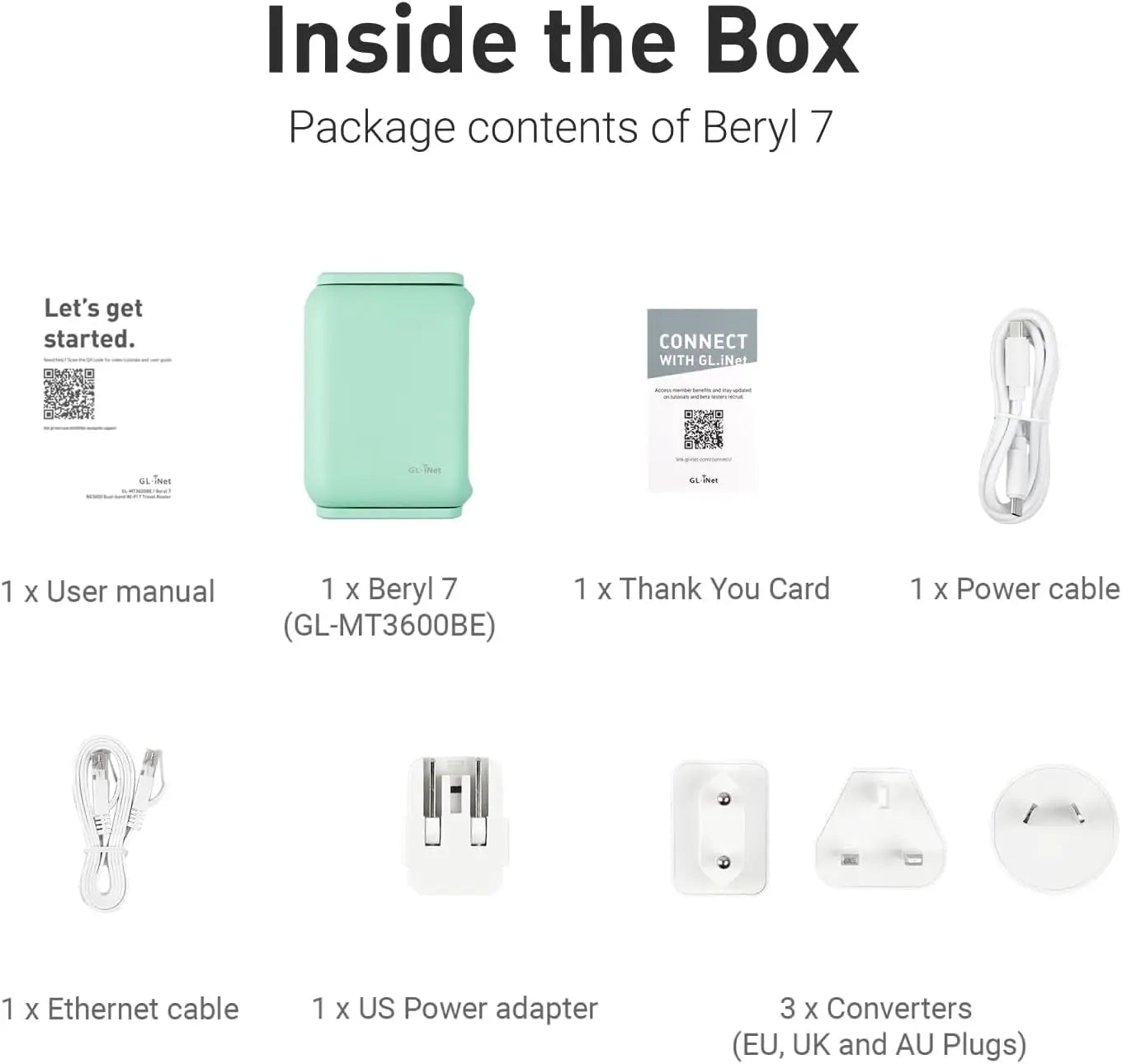 GL.iNet GL-MT3600BE (Beryl 7) Portable Travel Router Pocket Wi-Fi 7 Wireless 2.5G Mini VPN Routers WiFi for Car Public