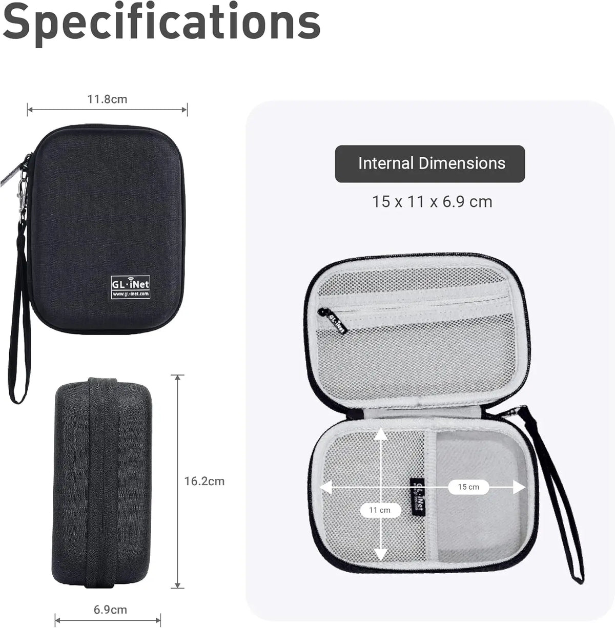 GL.iNet Hard Carrying Travel Router Case for GL-AXT1800/MT3000/SFT1200/A1300/MT1300/E750/XE300/MT300N-V2/AR300M16