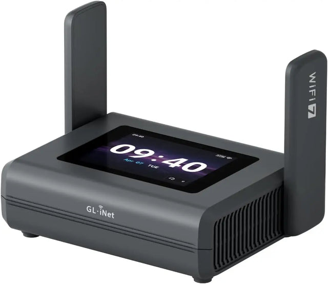 GL.iNet Slate 7 Pro (GL-BE10000) Tri-Band Wi-Fi Travel Router – 6GHz 5.7Gbps MLO 2.8’’ Touchscreen 1.1Gbps WireGuard