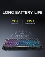 GravaStar Mercury K1 Lite 75% Gaming Keyboard 2.4GHz/BT/Wired Tri-Mode Wireless Gasket Hot Swappable Mechanical
