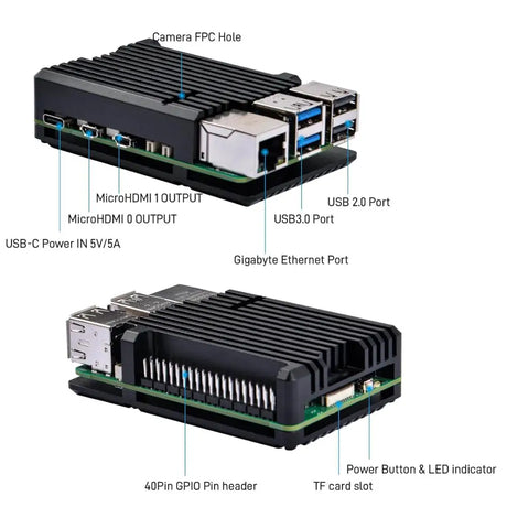 Heatsink Case for Raspberry Pi 5 Aluminum Alloy Armor Passive Cooling 4GB/8GB (Raspberry NOT Included)