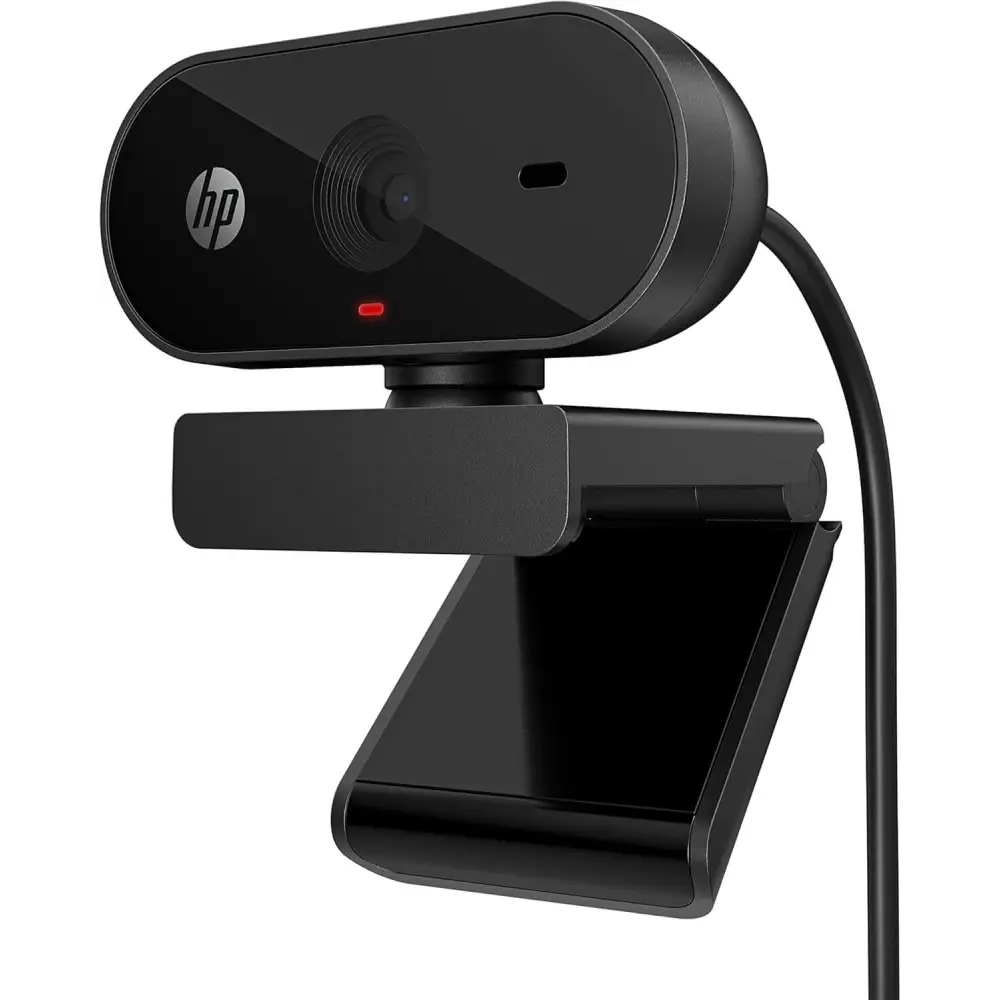 HP 320 FHD Webcam 1080p 30fps Fixed Focus Single Microphone USB Type-A 360° Swivel 66° Field of View Tripod Ready