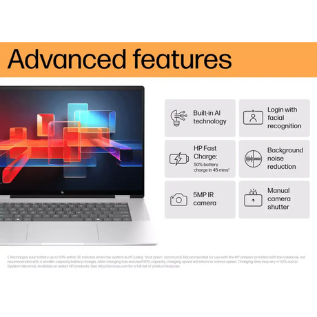 HP Envy x360 16 inch 2-in-1 AI Laptop 16’’ diagonal 2.8K OLED touch display Ultra 7 155U 32GB 1TB SSD Win 11 Home