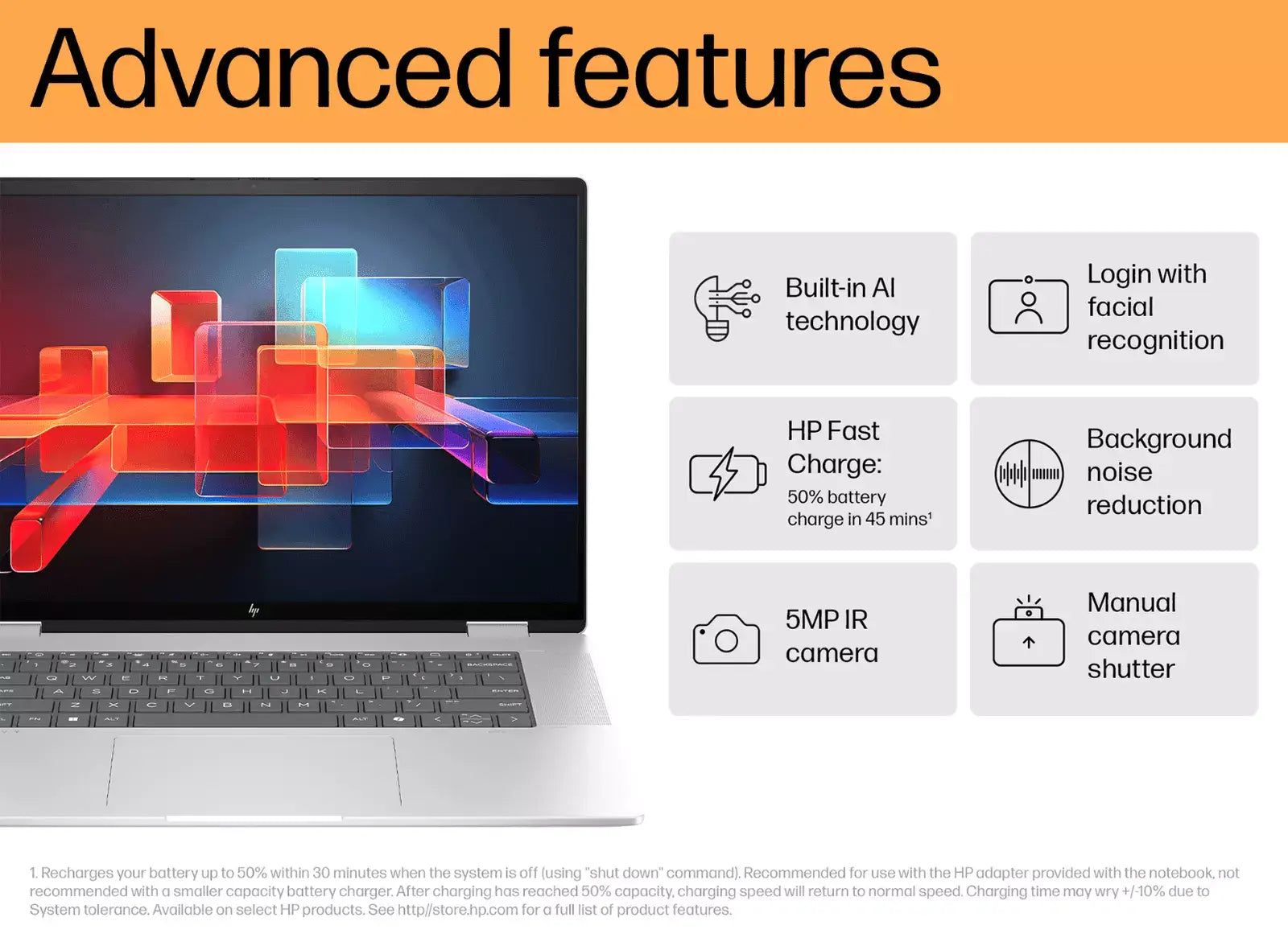 HP Envy x360 16 inch 2-in-1 AI Laptop 16’’ diagonal 2.8K OLED touch display Ultra 7 155U 32GB 1TB SSD Win 11 Home