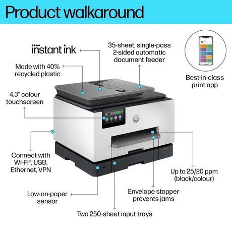 HP OfficeJet Pro 9130e All-in-One Printer Instant Ink Enabled