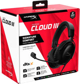 HyperX Cloud III – Wired Gaming Headset PC PS5 Xbox Series X|S Angled 53mm Drivers DTS Memory Foam Durable Frame