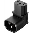 IEC 320 C14 to C13 Right Angle AC Adapter Vellcon 3Pole Male Female 90Degree up Converter Black Color