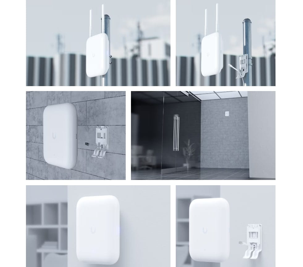 Ubiquiti U7 Outdoor 2Yr Warr 4 Spatial Streams 465 m² Coverage 200+ Devices PoE+ Power 2.5 GbE Uplink Versatile Wall&