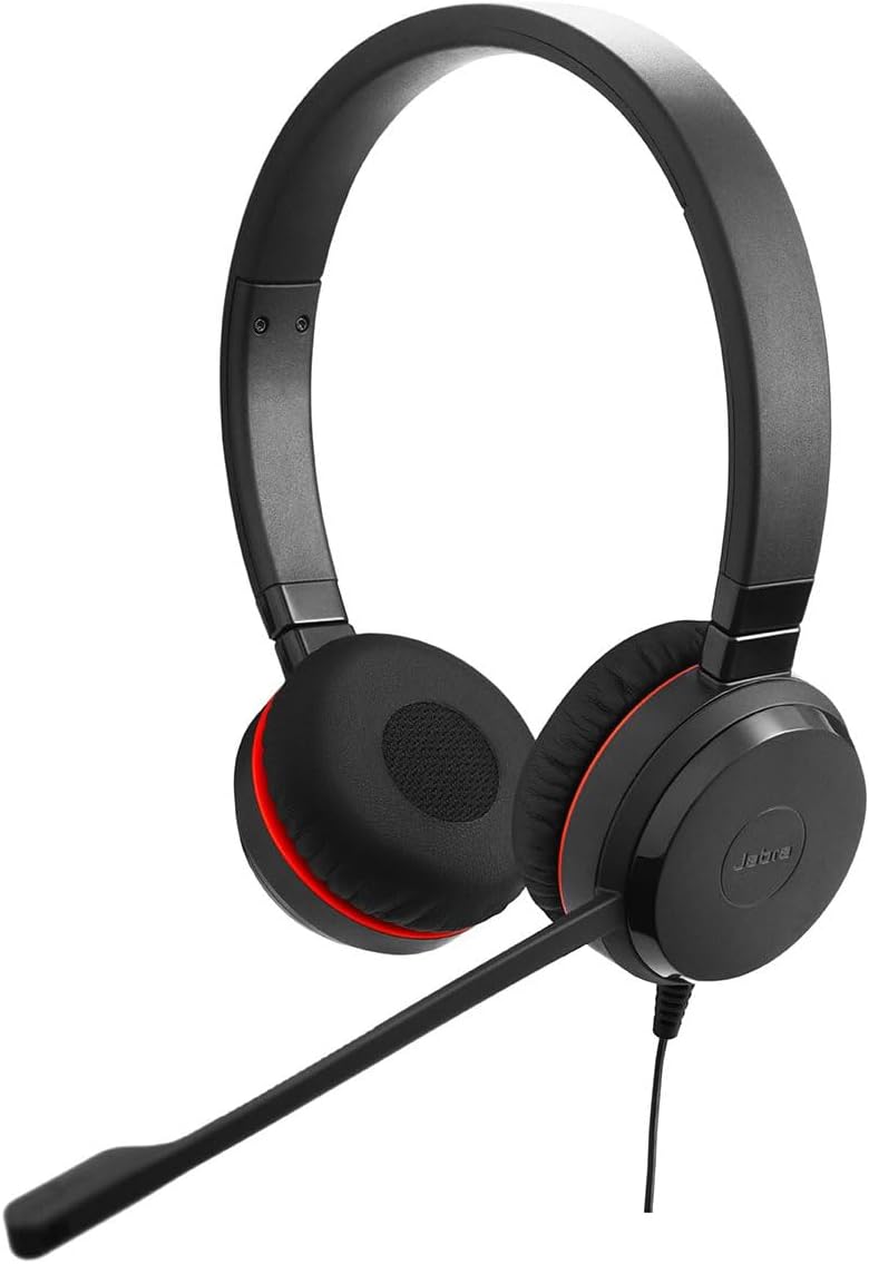 Jabra Evolve 20 SE Wired Headset - Advanced ANC in Microphone - Passive Noise Cancelling - Rich Immersive Sound - UC