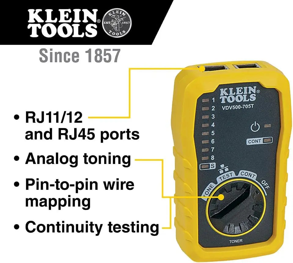 Klein Tools VDV500-705 Tone and Probe Test Trace Kit – Wire Toning Tracing Pin-to-Pin Map Testing for Non-Active Lines