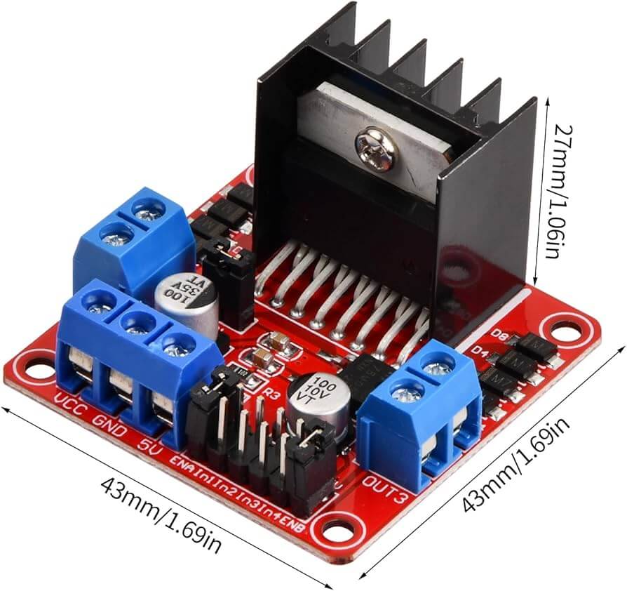 L298N Scheda controller driver motore passo-passo Modulo doppio ponte H per alimentazione Smart Car MEGA R3 Mega2560