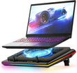 llano RGB Laptop Cooling Pad with Powerful Turbofan Gaming Cooler Infinitely Variable Speed,Touch Control,LCD