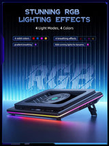 llano RGB V12 Laptop Cooling Pad with Powerful Turbofan Gaming Cooler Infinitely Variable Speed,Touch Control,LCD