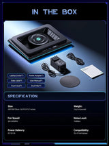 llano RGB V12 Laptop Cooling Pad with Powerful Turbofan Gaming Cooler Infinitely Variable Speed,Touch Control,LCD