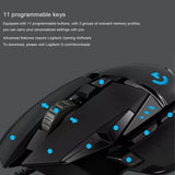 Logitech G502 Hero Adjustable Gaming Mouse Wired Optical- 25K Sensor 25,600 DPI RGB Weights 11 Programmable