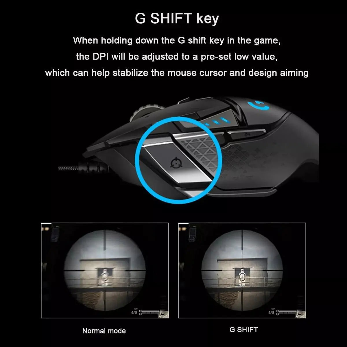 Logitech G502 Hero Adjustable Gaming Mouse Wired Optical- 25K Sensor 25,600 DPI RGB Weights 11 Programmable