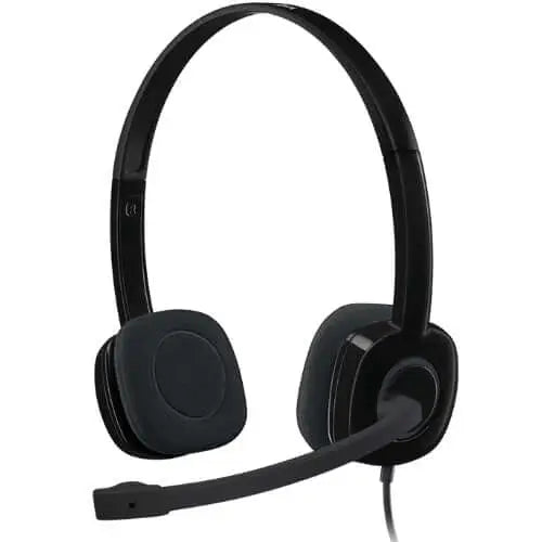 Logitech H151 Stereo Headset Light Weight Adjustable Headphones with Microphone 3.5mm jack In-line audio controls