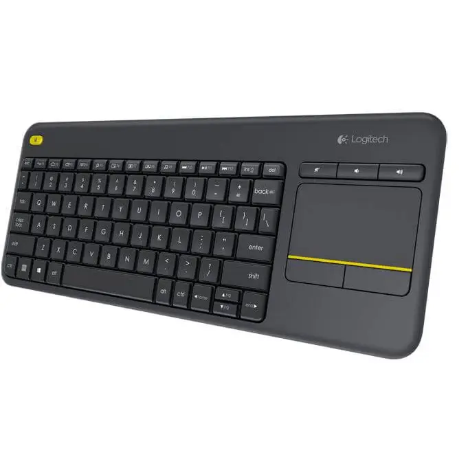 Logitech K400 Plus Wireless Keyboard With Touchpad & Entertainment Media Keys Tiny USB Unifying Receiver for HTPC