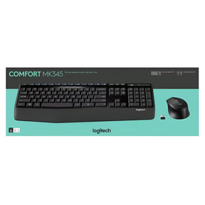 Logitech MK345N Wireless Keyboard & Mouse Combo Full Size 12 Media Key Long Battery Life Comfortable