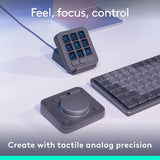 Logitech MX Creative Console Programmable Keypad with 9 Customizable LCD Keys and Control Dial for Graphic Design Video
