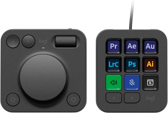 Logitech MX Creative Console Programmable Keypad with 9 Customizable LCD Keys and Control Dial for Graphic Design Video