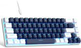 MageGee Portable 60% Mechanical Gaming Keyboard MK-Box LED Backlit Compact 68 Keys Mini Wired Office with Blue Switch