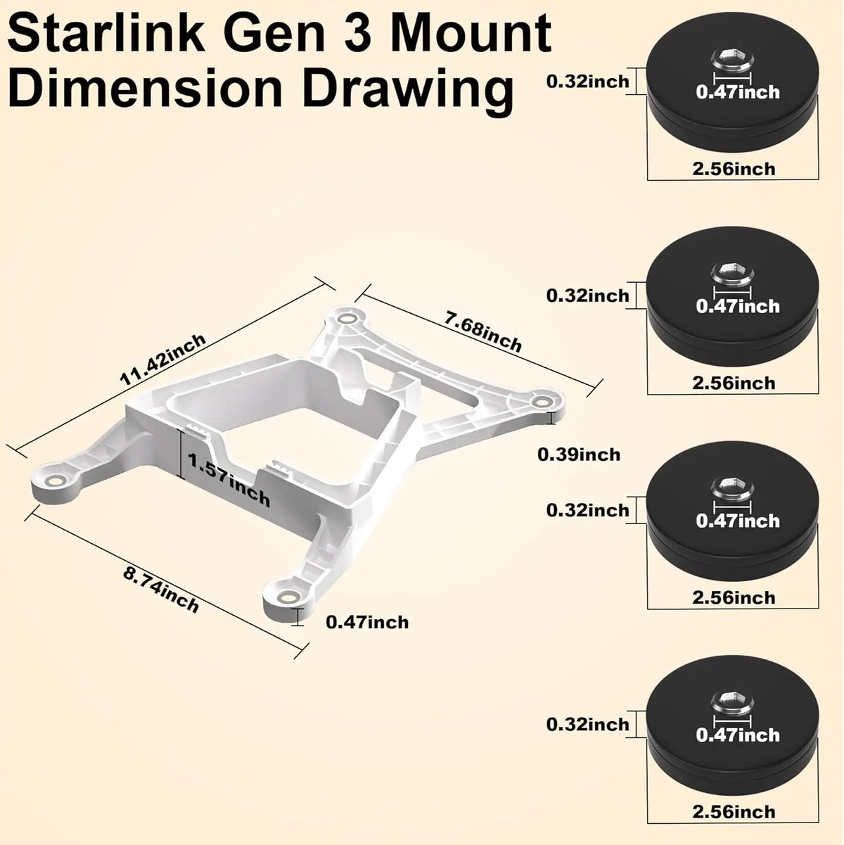 Magnetic Roof Mount for Starlink Gen 3