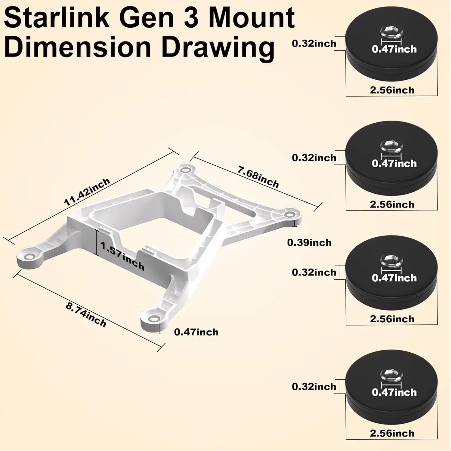 Magnetic Roof Mount for Starlink Gen 3