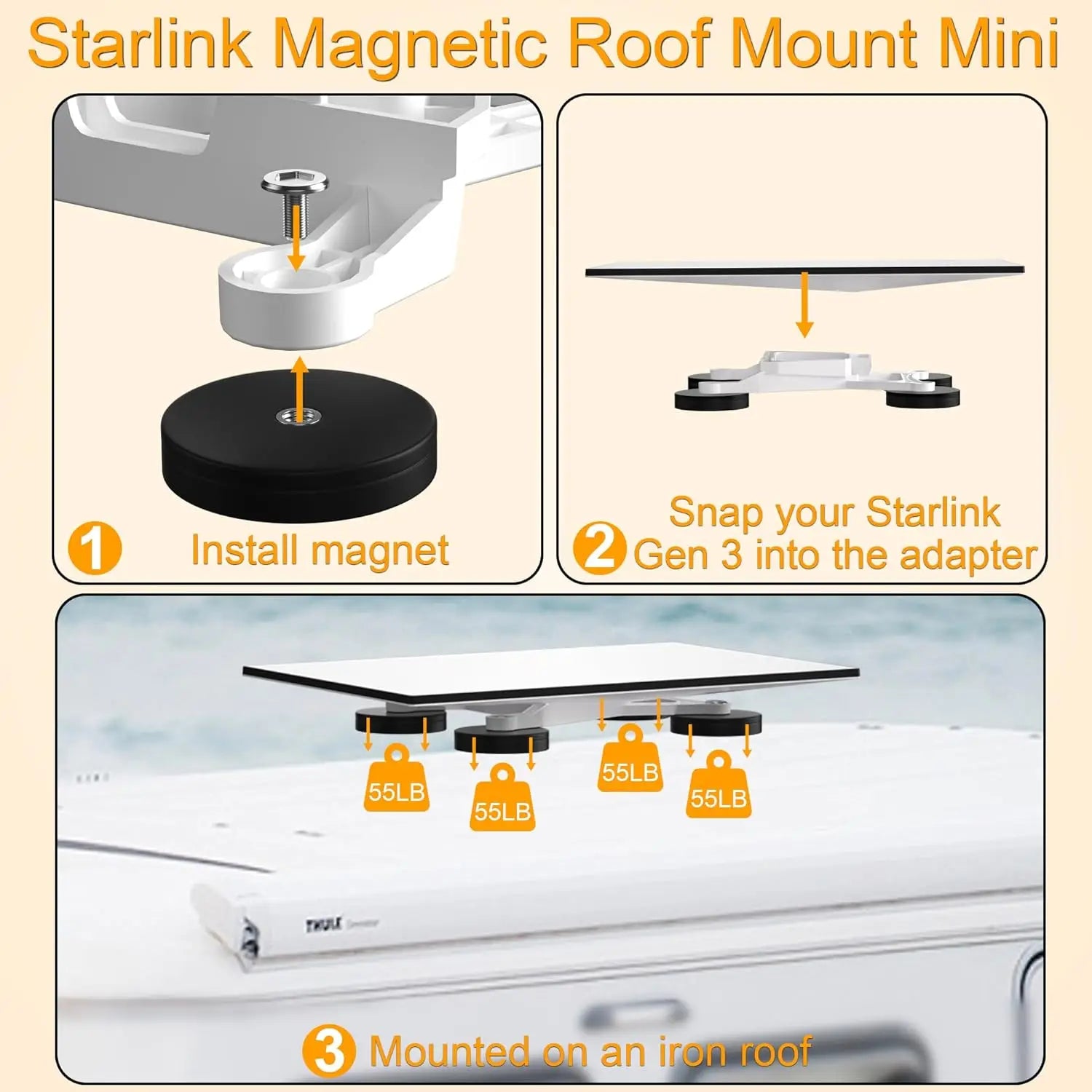 Magnetic Roof Mount for Starlink Gen 3