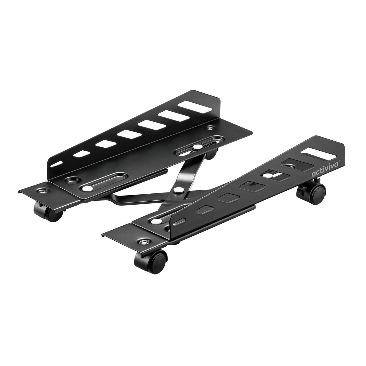 mbeat® activiva Heavy-Duty PC Mobile Floor Stand with Casters Black Adjustable Width and Length 16cm to 30cm Support