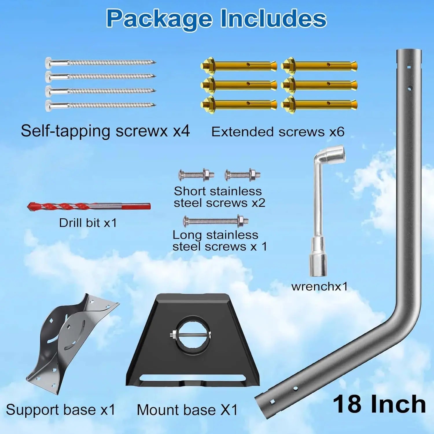 Mount for Starlink Adjustable Wall /Roof Mounting Kit Compatible with V3 Standard Dish【Include Aluminum Gen 3 Pipe