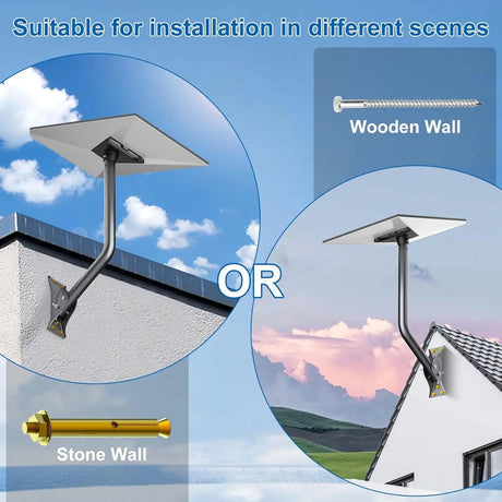 Mount for Starlink Adjustable Wall /Roof Mounting Kit Compatible with V3 Standard Dish【Include Aluminum Gen 3 Pipe