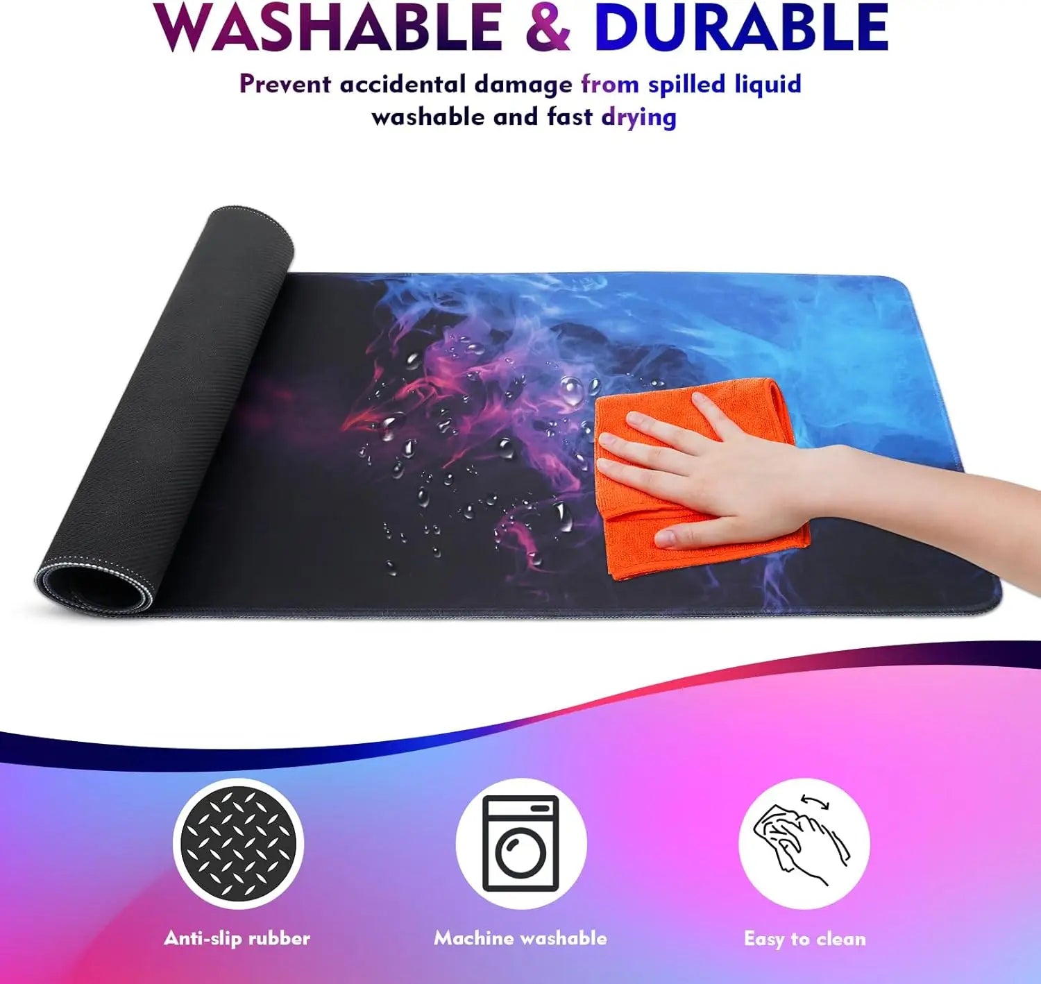 Mouse Pad Computer Desk Mat 90 x 40 cm Large Mousepad XXL Extended Keyboard Mats Gaming Mousemat Protector for Home