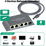 Multi Ports Ethernet Adapter for StarlinkMini Satellite Gen 3 Splitter Wired External Network Up to 1 Gbps 4 Devices